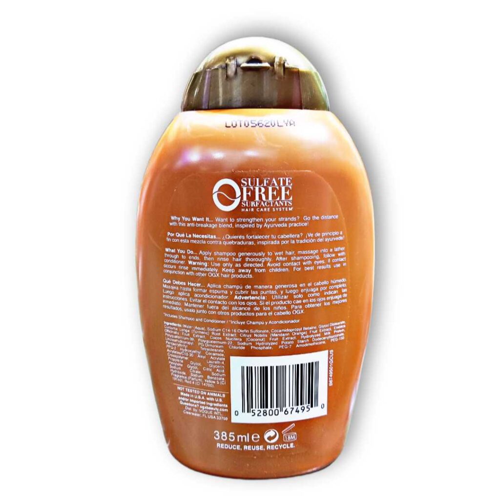 شامپو زردچوبه طلایی او جی ایکس